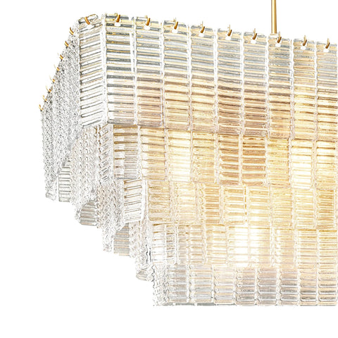 Mirene Glass Rectangular Chandelier 59"