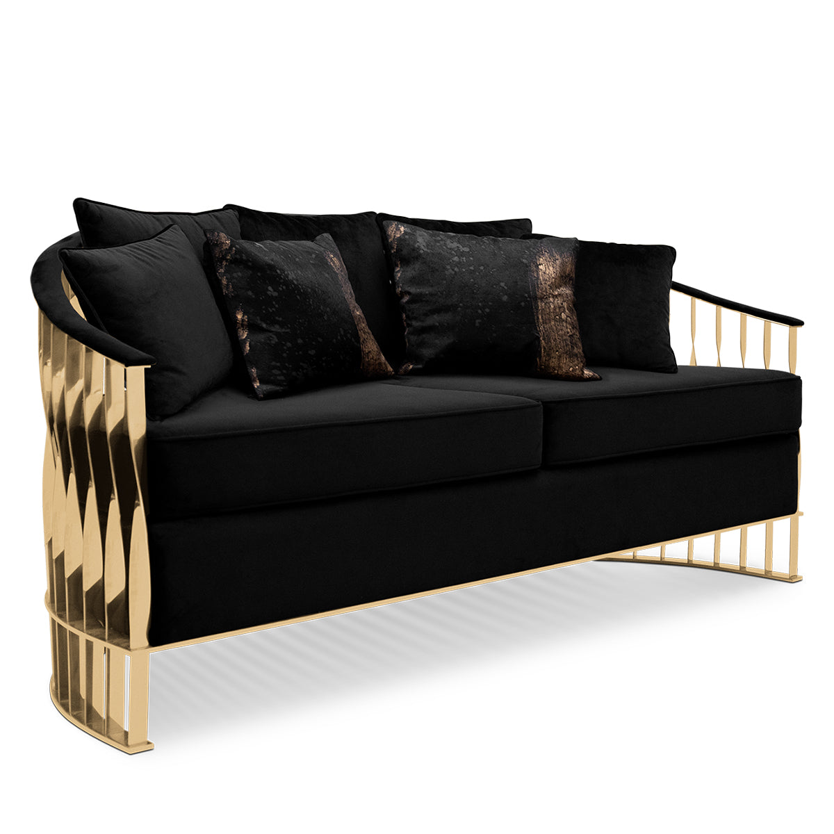 Gold Sculptural Form Sofa for Living Room