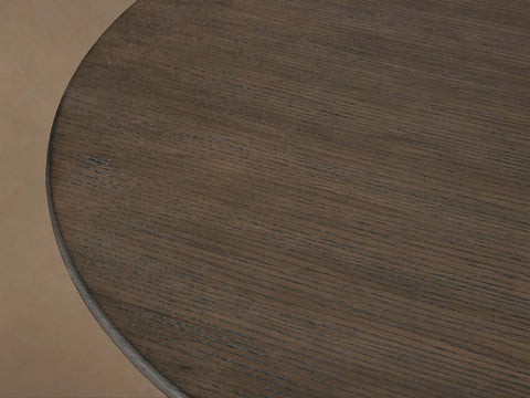 Saint Germain Round Oak Top Dining Table with Natural Wood Toulouse Base