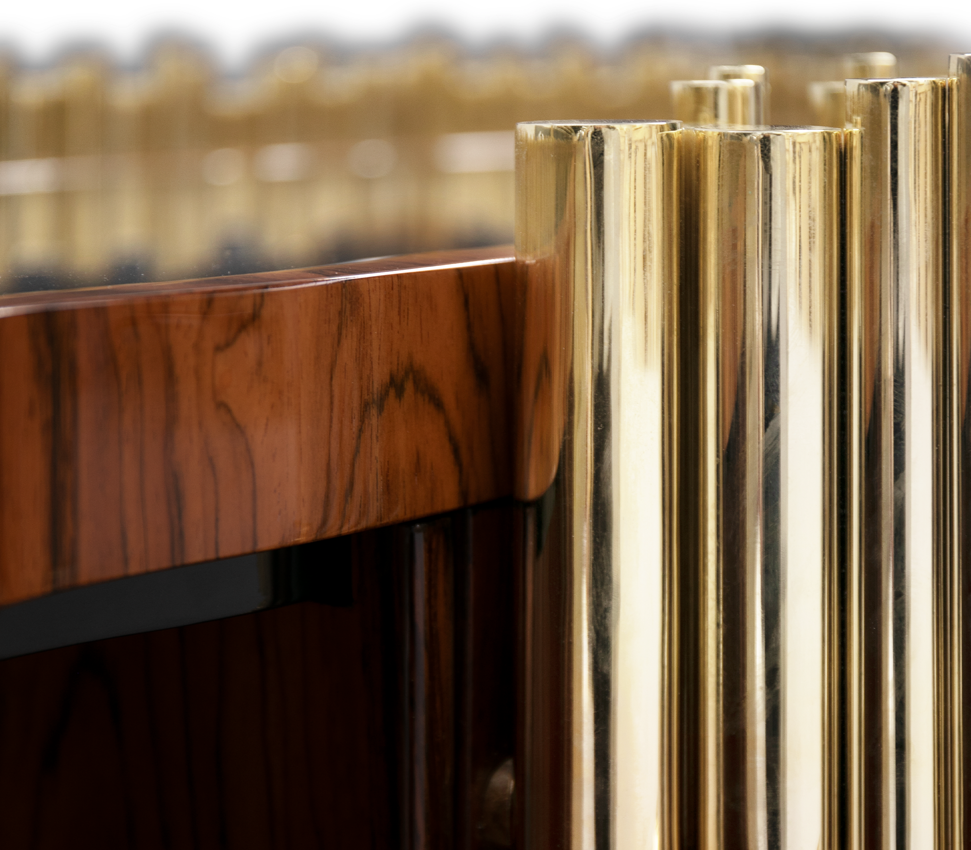 Brass Hidden Storage Sculptural Form Sideboard
