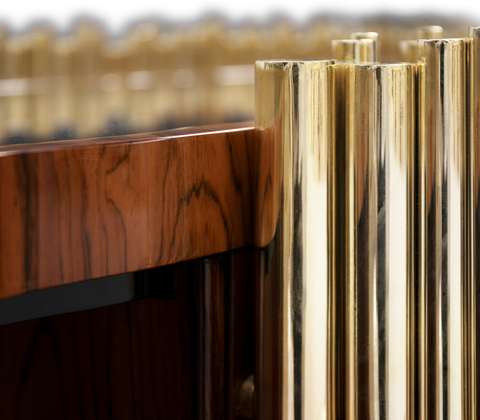 Brass Hidden Storage Sculptural Form Sideboard