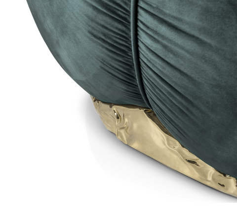 Brass Leather Sculptural Form Armchair