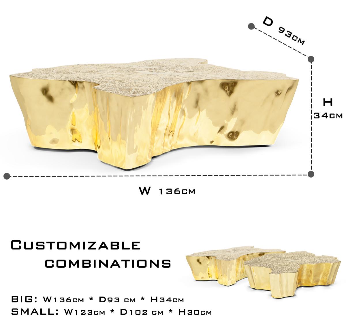 Brass Sculptural Form Coffee Table