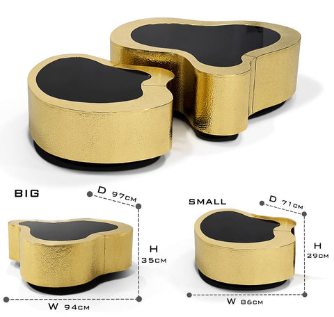 Brass Sculptural Form Coffee Table Living Room