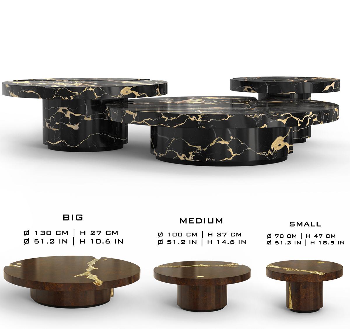 Brass Glass Gold Sculptural Form Coffee Table