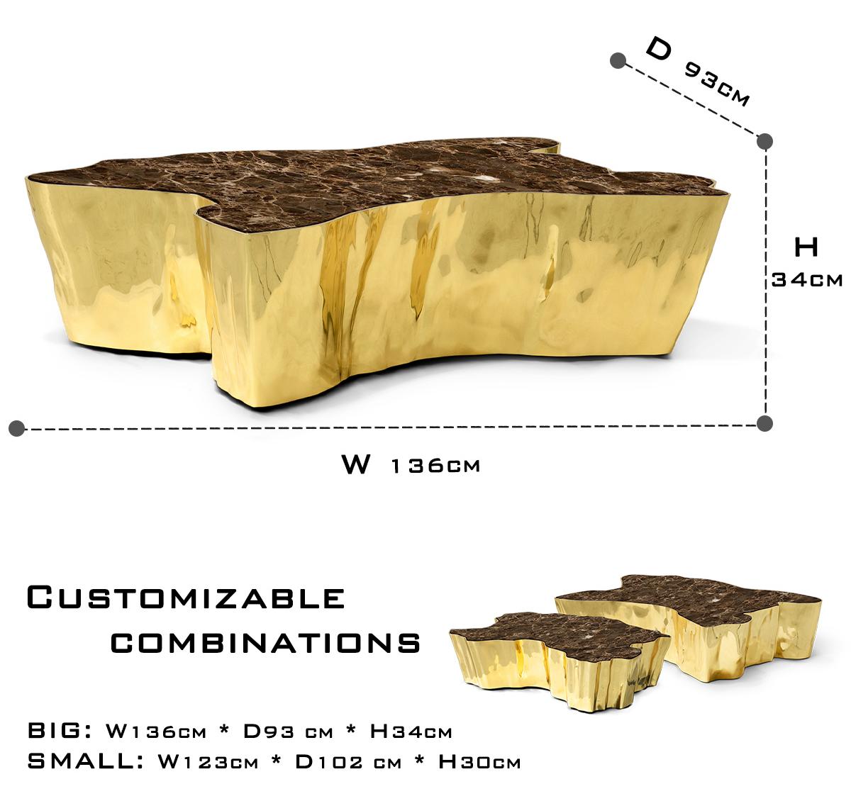 Brass Sculptural Form Coffee Table