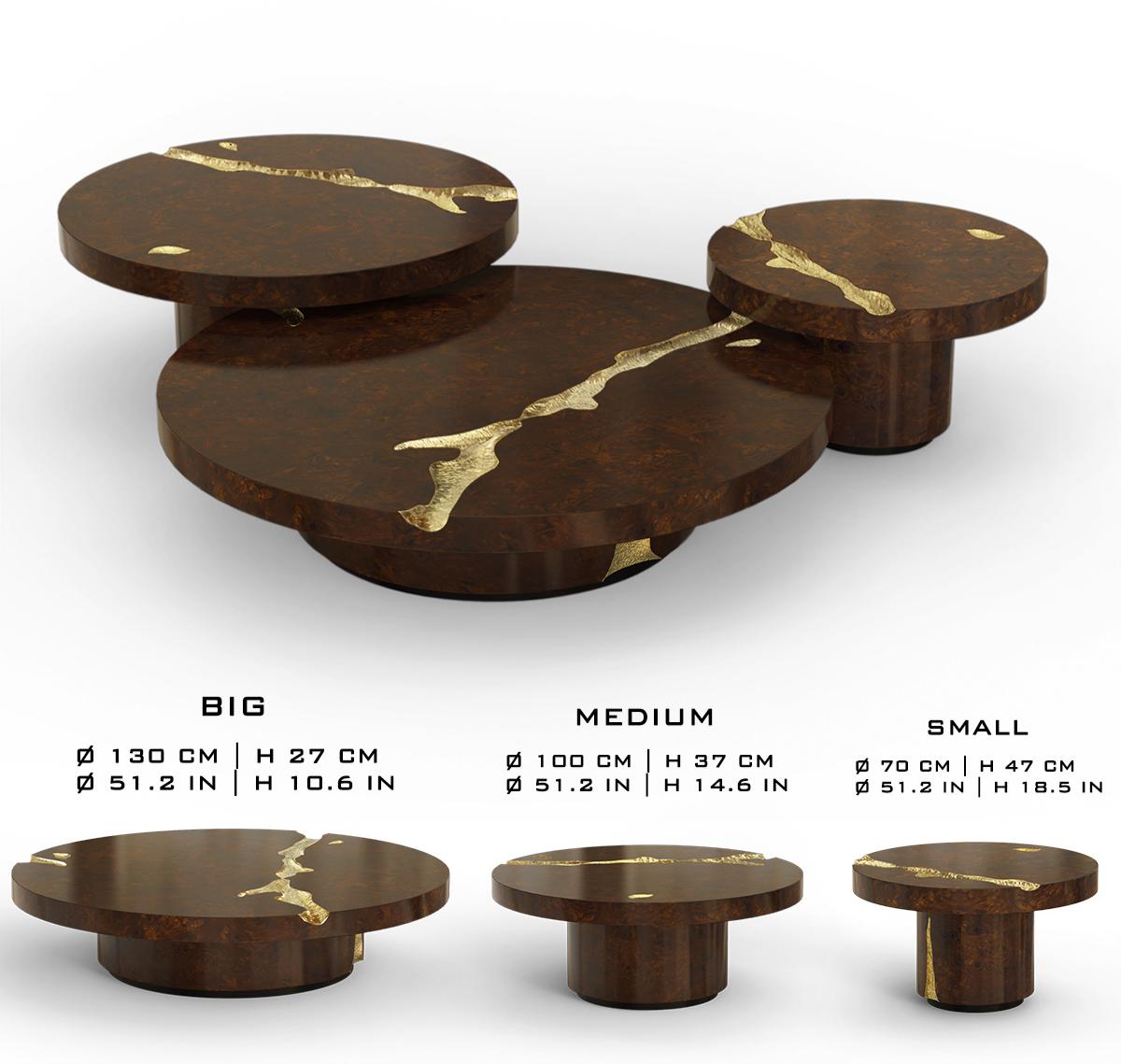Brass Glass Gold Sculptural Form Coffee Table