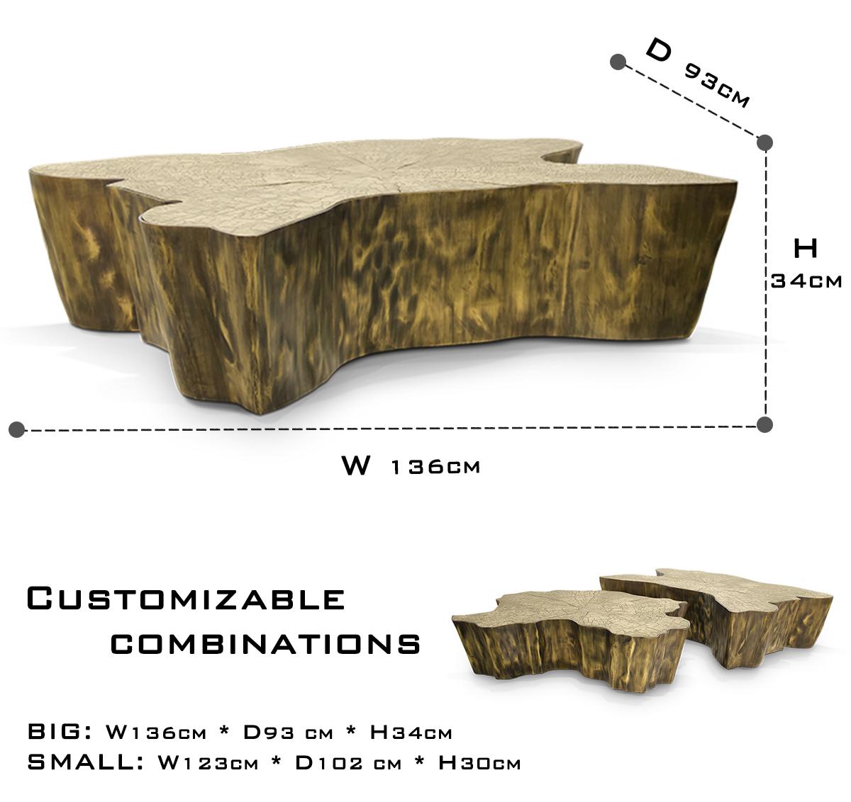 Brass Sculptural Form Coffee Table