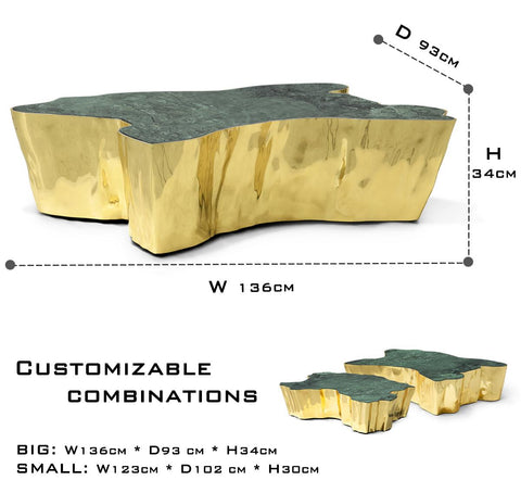 Brass Sculptural Form Coffee Table