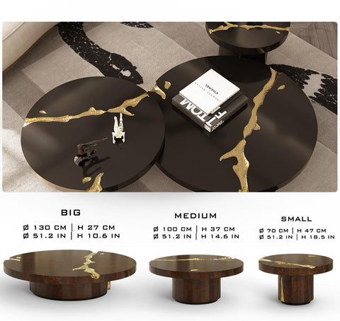 Brass Glass Gold Sculptural Form Coffee Table