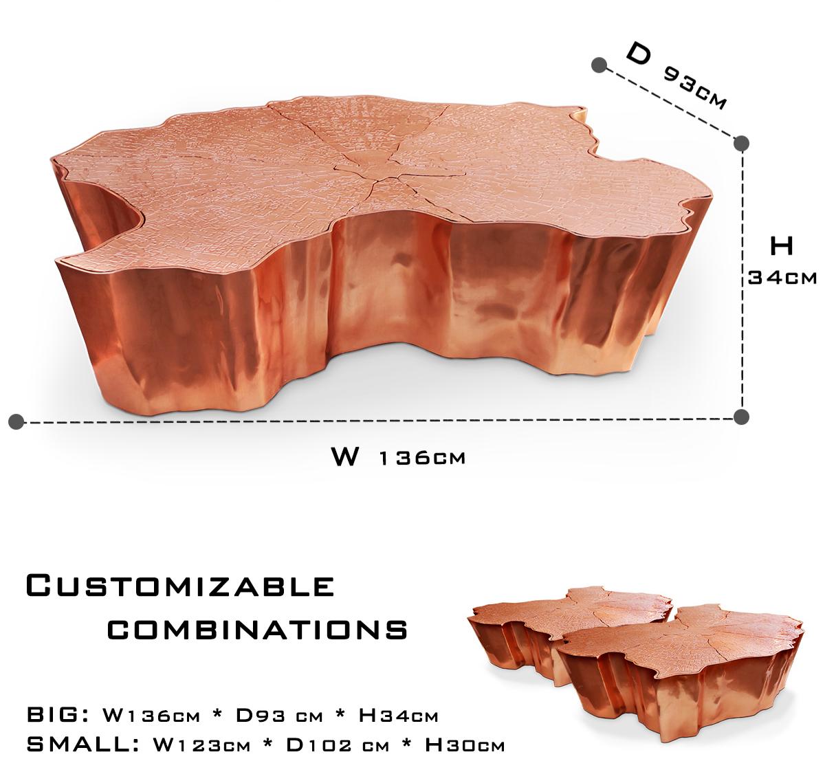 Brass Sculptural Form Coffee Table