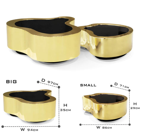 Brass Sculptural Form Coffee Table Living Room