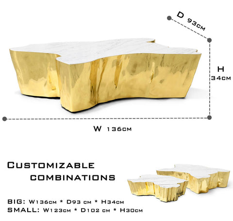 Brass Sculptural Form Coffee Table