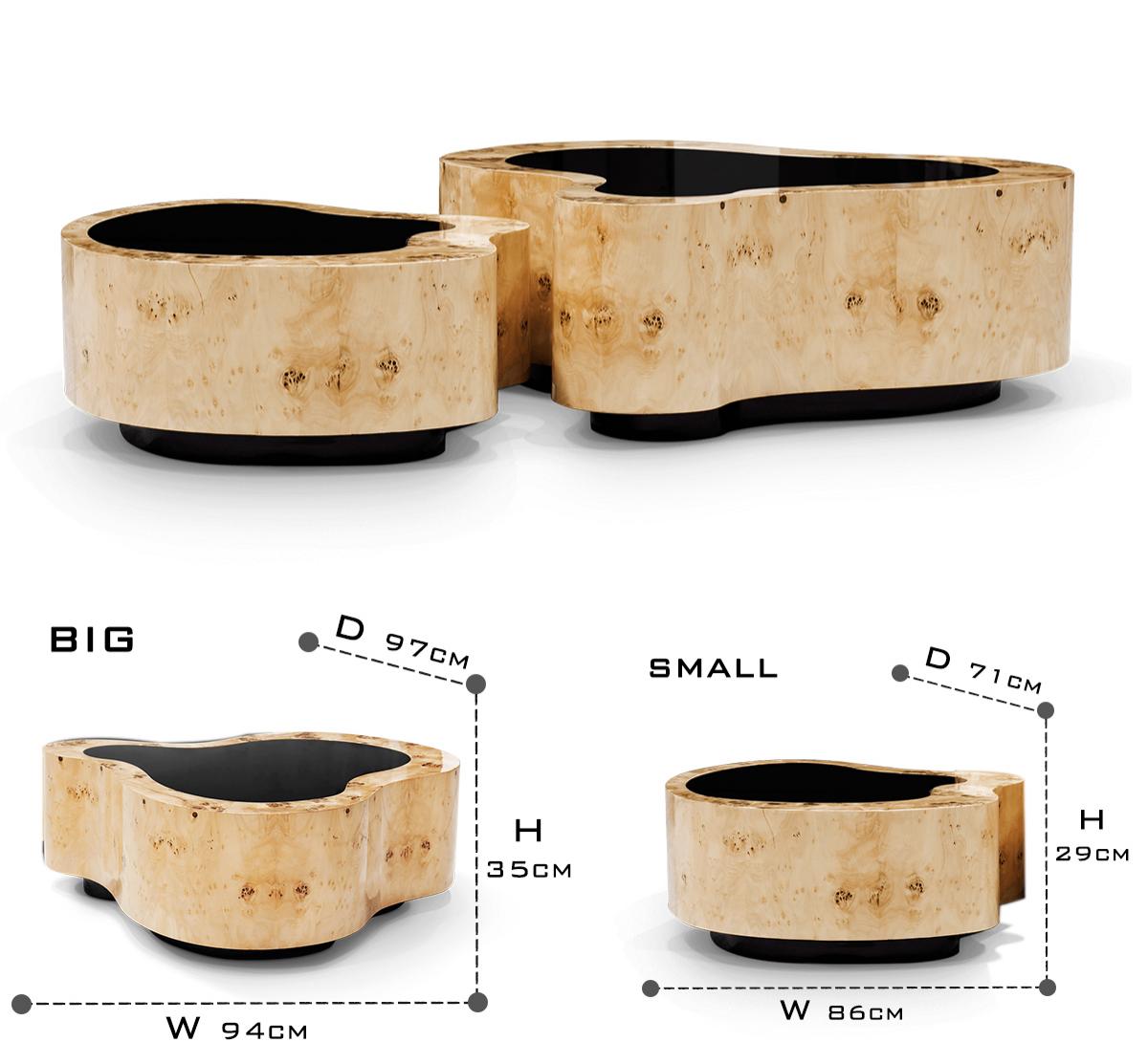 Brass Sculptural Form Coffee Table Living Room