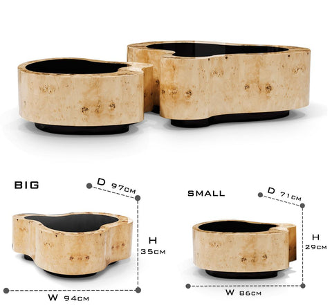 Brass Sculptural Form Coffee Table Living Room