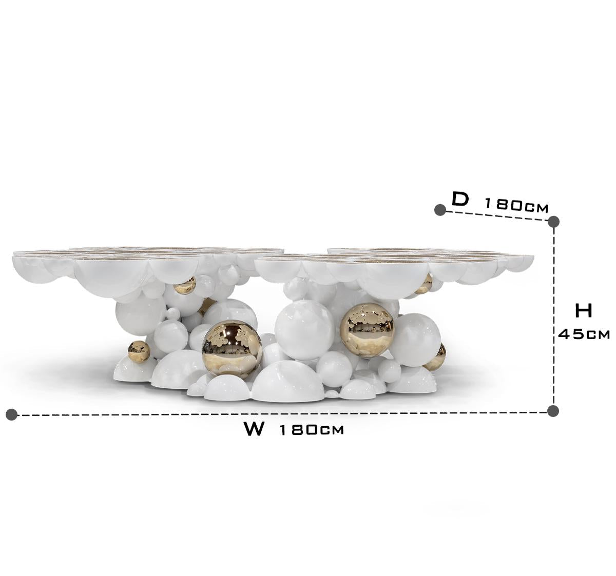 Brass Glass Black Sculptural Form Coffee Table