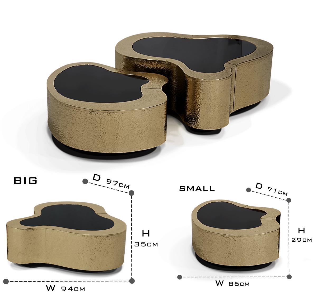Brass Sculptural Form Coffee Table Living Room