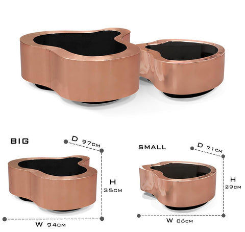 Brass Sculptural Form Coffee Table Living Room