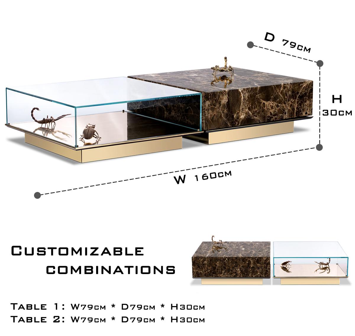 Brass Glass Gold Sculptural Form Coffee Table Brass Accents