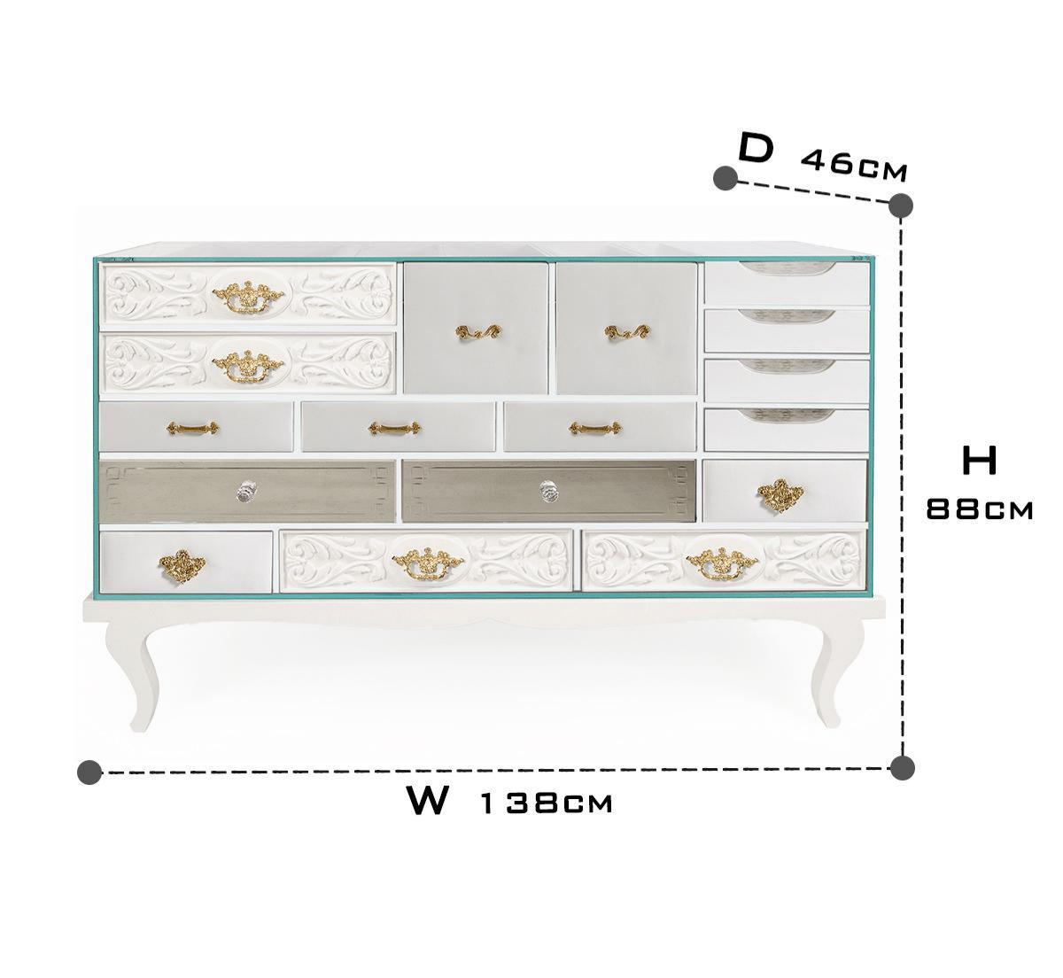 Patchwork Wood Sideboard Buffet Cabinet with Hidden Storage