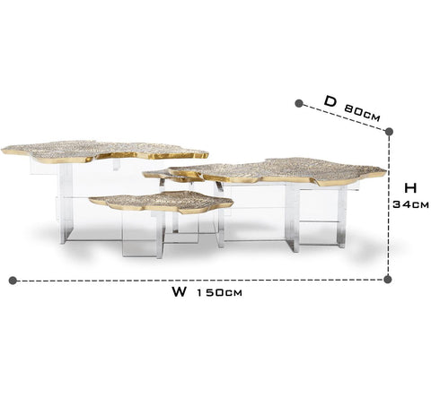 Brass Sculptural Form Coffee Table