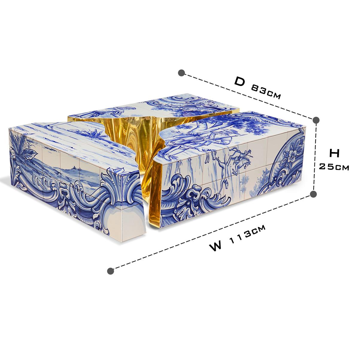 Brass Glass Sculptural Form Coffee Table Living Room
