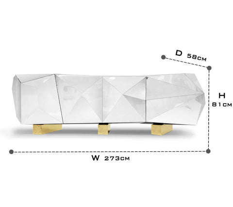 Hidden Storage Faceted Design Sideboard