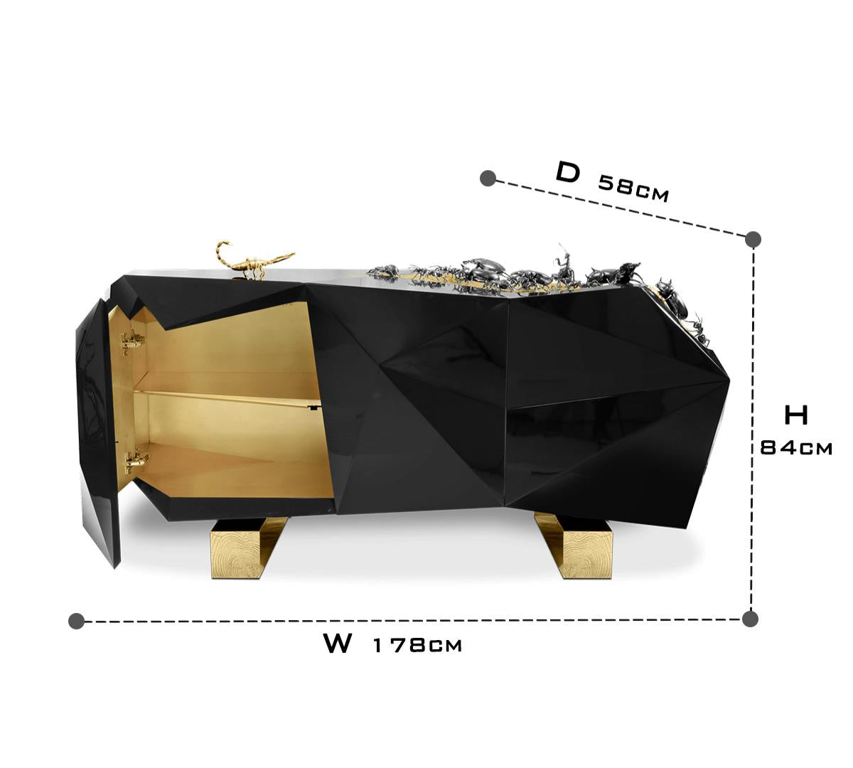 Diamond-Inspired Sideboard Buffet Cabinet