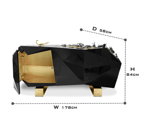 Diamond-Inspired Sideboard Buffet Cabinet
