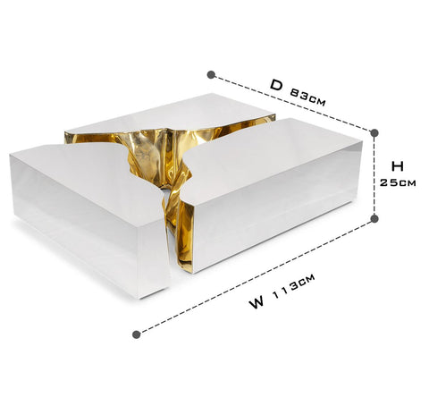 Brass Glass Sculptural Form Coffee Table Living Room