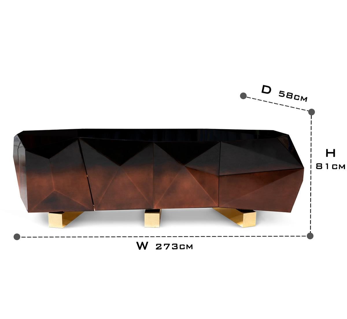 Hidden Storage Faceted Design Sideboard