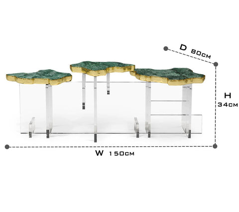 Brass Sculptural Form Coffee Table