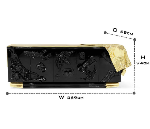 Black Sideboard Buffet Cabinet Hidden Storage