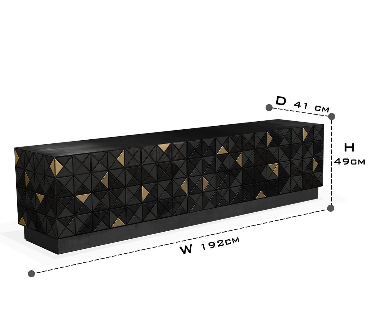 Walnut Brass Black Hidden Storage Cabinet