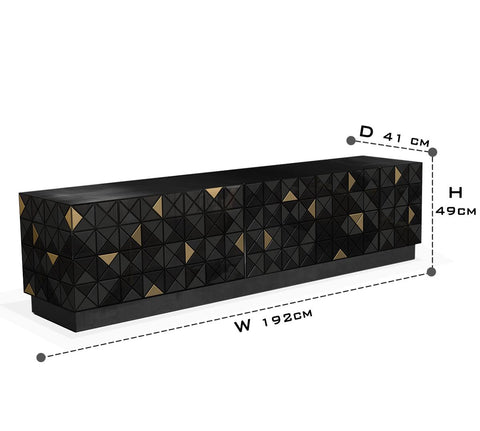 Walnut Brass Black Hidden Storage Cabinet