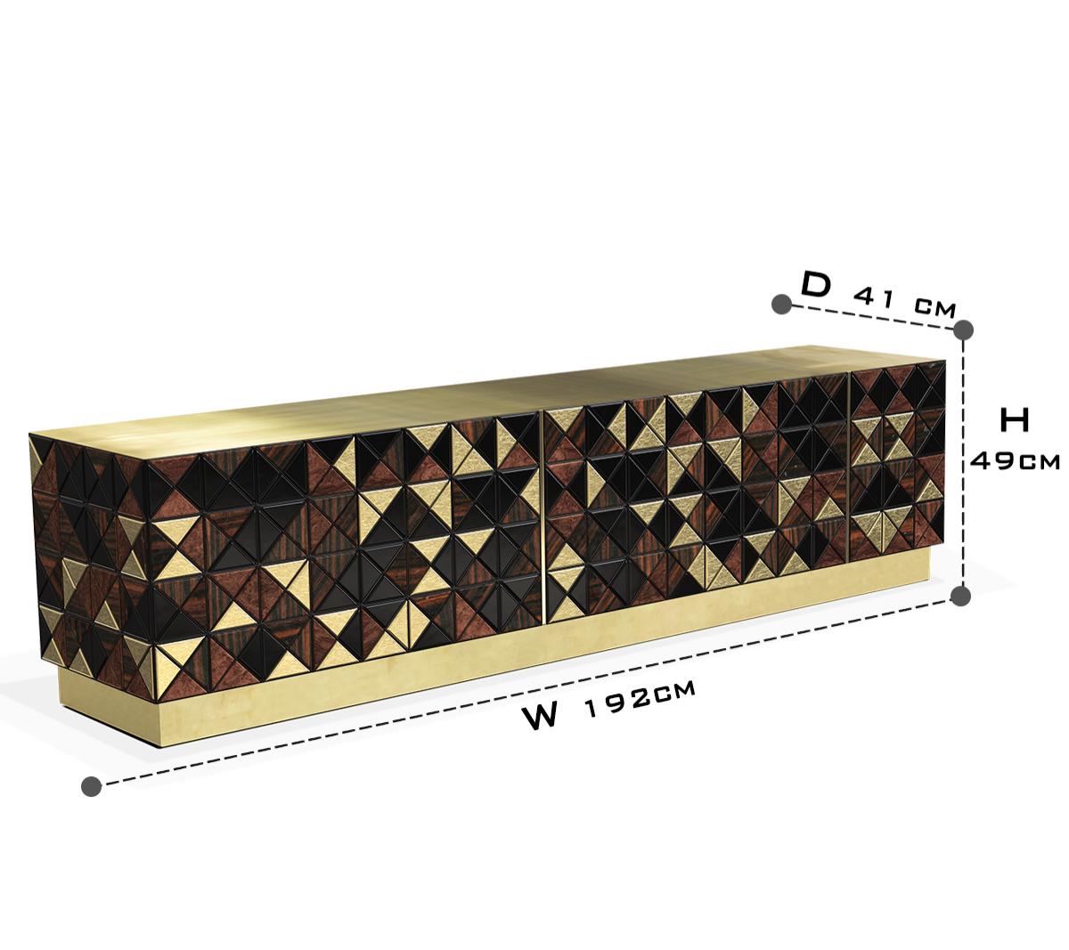 Walnut Brass Black Hidden Storage Cabinet