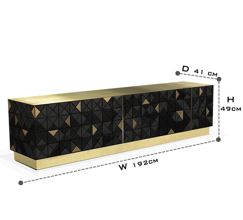 Walnut Brass Black Hidden Storage Cabinet