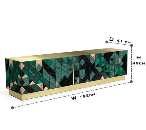 Walnut Brass Black Hidden Storage Cabinet