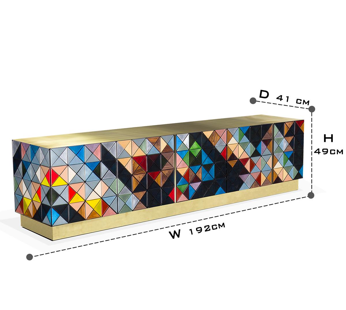 Walnut Brass Black Hidden Storage Cabinet