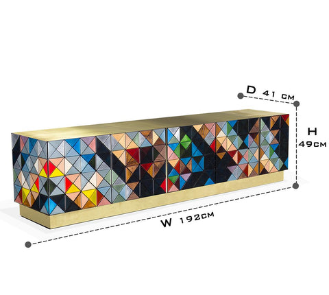 Walnut Brass Black Hidden Storage Cabinet