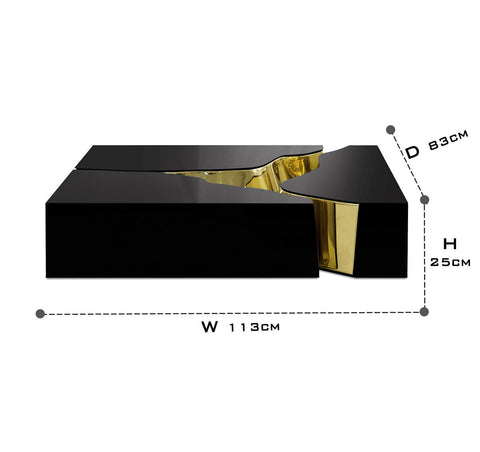 Brass Glass Sculptural Form Coffee Table Living Room