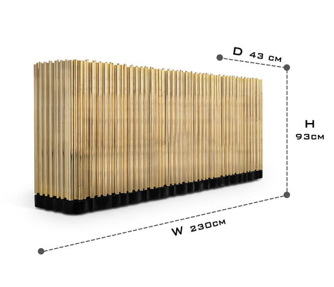Brass Hidden Storage Sculptural Form Sideboard