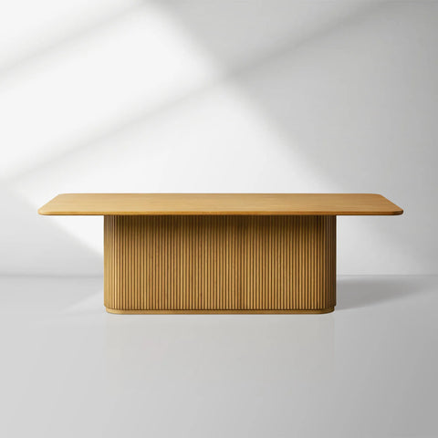 Hand-Fained Finnley Wood Rectangle Dining Table-HONEY 1