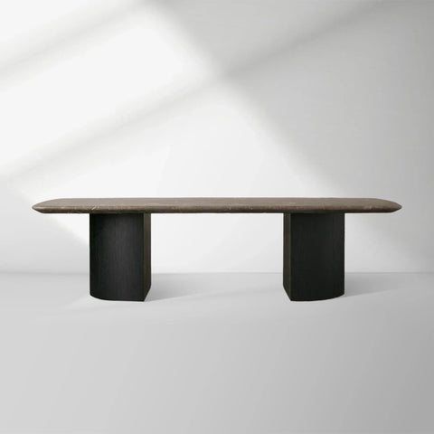 San Germani 72" Stone Coffee Table with Dauphine Metal Base