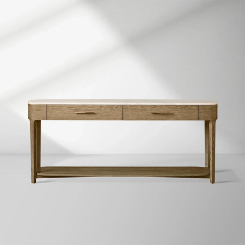 Danny Rectangular Marble Top Console Table