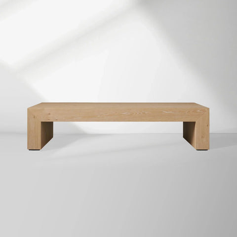Sullivan Wood Waterfall Coffee Table Rectangle Rural Cocktail Table Oak Wood Center Tea Table