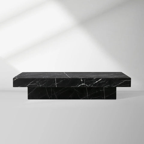 Cinzia Stone Coffee Table in Black Marquina or Carrara Marble