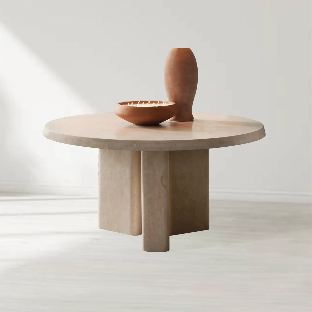 Cruz Outdoor Round Marble Dining Table