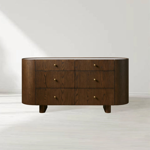 Ashbrook Marble Top Six-Drawer Dresser