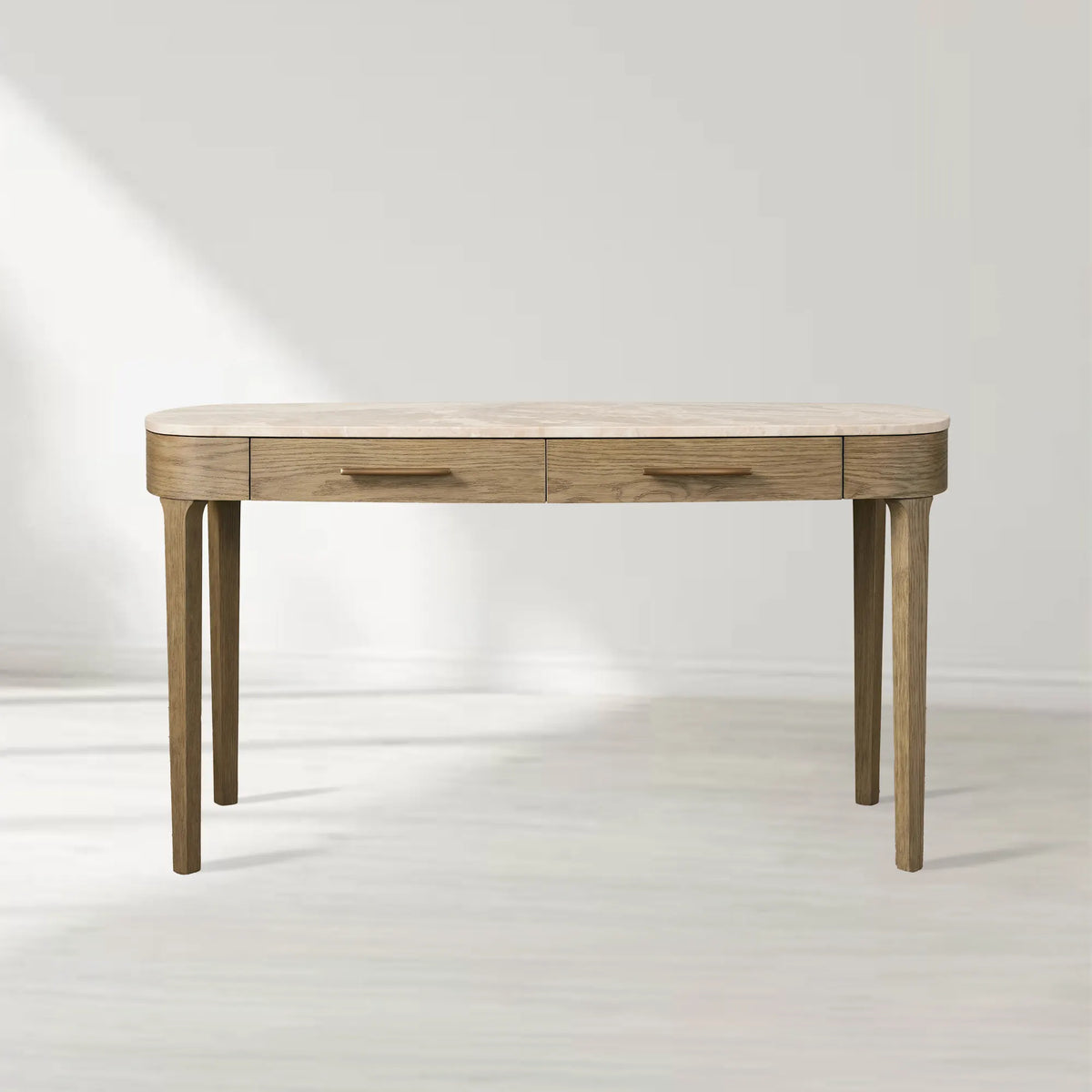 Danny Writing Desk with Oak Wood Base and Marble Stone Top